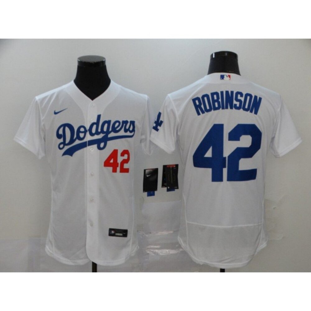 #42 Jackie Robinson White Stitched Jersey